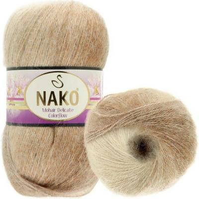 Nako Mohair Delicate Colorflow 28087 hnědá