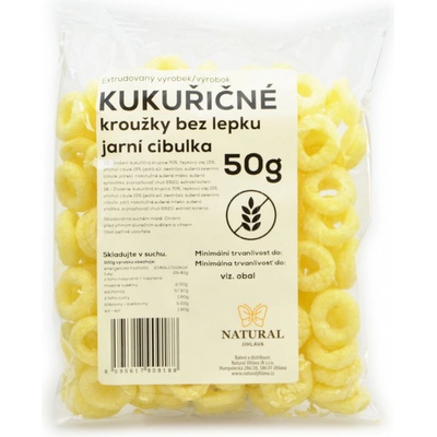 Natural Jihlava KUKUŘIČNÉ KROUŽKY JARNÍ CIBULKA bez lepku 50 g