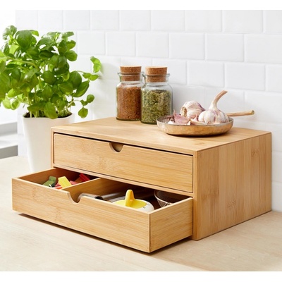 Die moderne Hausfrau Bambusový kuchyňský organizér se 2 zásuvkami – Zboží Mobilmania