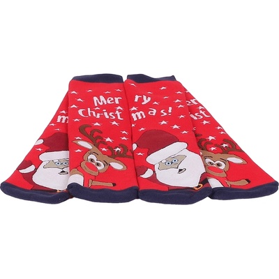 Коледен комплект термо чорапи в червено - 2 броя