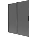 Mexen Velar двукрила плъзгаща се преграда за вана 140 x 150 cm, графит, четкано gun gray - 896-140-000-41-66 (896-140-000-41-66)