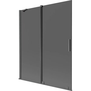 Mexen Velar двукрила плъзгаща се преграда за вана 140 x 150 cm, графит, четкано gun gray - 896-140-000-41-66 (896-140-000-41-66)