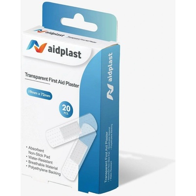 Aidplast transparentní náplast 1,9x7,2 cm 20 ks