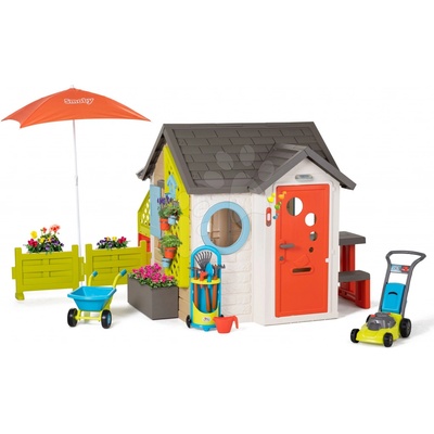 Smoby Domeček pro zahradníka Garden House výjimečně rozšiřitelný se zahradním nářadím a slunečníkem od 24 m