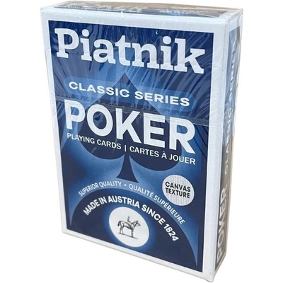 Piatnik Karty Poker Classic Series 4 Index Poker Cards Deck Blue Back