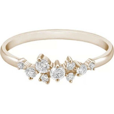 Eppi Cluster prsten ze zlata v champagne gold s moissanity Isolde R49783