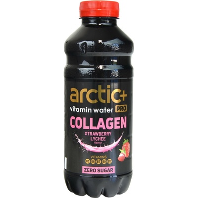 Arctic+ Pro Funkční voda nesycená COLLAGEN jahoda a liči zero sugar 600 ml