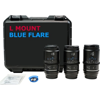 SIRUI Astra AF 50/ 75/ 100mm T1.8 1.33X Full Frame Anamorphic Cine Kit L-Mount / Blue Flare