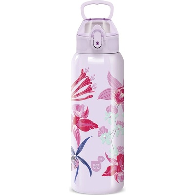 Ars Una Бутилка с двойни стени ARS UNA 3D метална без BPA 700 ml Beach Flowers-Purple (56695496)