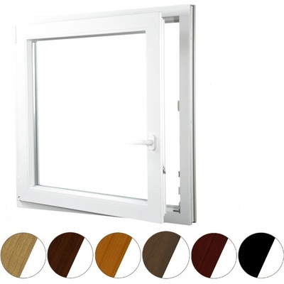 Aluplast plastové jednokřídlo 1300 x 1300 mm Levé, Trojsklo Ug= 0,7