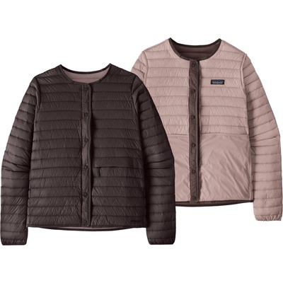 Patagonia Дамско пухено яке Patagonia Women's LW Reversible Down Sweater Cardigan Down jacket - Den Brown (104-7087-0213)