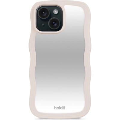 Holdit Гръб Holdit Wavy Case за iPhone 16e/15/14/13 - Light Beige/Mirror
