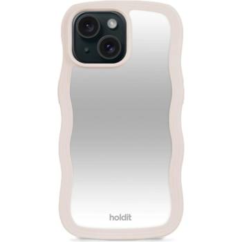 Holdit Гръб Holdit Wavy Case за iPhone 16e/15/14/13 - Light Beige/Mirror