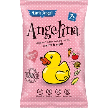 Little Angel Печен царевичен снакс с морков и ябълка Angelina Без глутен 30г