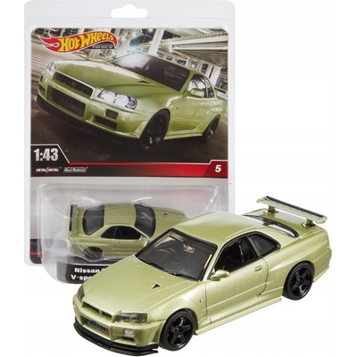 Hot Wheels Premium NISSAN SKYLINE GT R BNR34 5 Veľký Číslo 5 1:43
