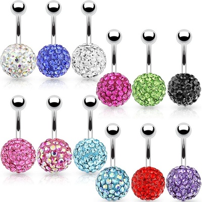 Marre piercing banánek chirurgická ocel s krystalky HWNSD1302