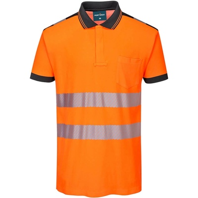 Portwest HI-VIS PW3 PW317 Pánska reflexná polokošeľa s krátkym rukávom HV oranžová/čierna XL