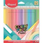 Maped Maped: Color Peps Pastel цветни моливи - триъгълни, комплект от 24 броя (IMA831880)