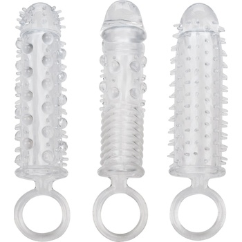 CalExotics Комплект текстурирани накрайници за пенис 3 броя