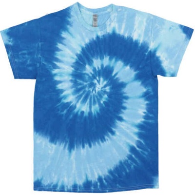 Tričko unisex The Mountain batikované Swirl modré-světle modré