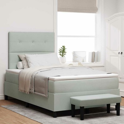 zahrada-XL 3344504 Postel s boxspringem s matrací Světle šedá samet