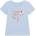 GUESS Синя тениска за мини момиче с пеперуди и розово лого Guess