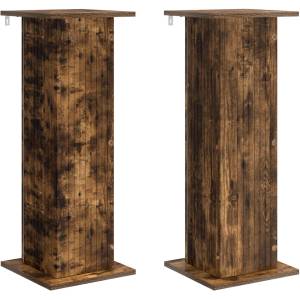 vidaXL Стойка за растения 2 бр. Опушен дъб 30, 5 x 30 x 80, 5 см (899773)