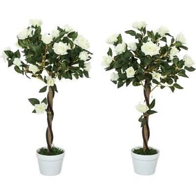 Outsunny Umělé růže velké 90 cm | bílé