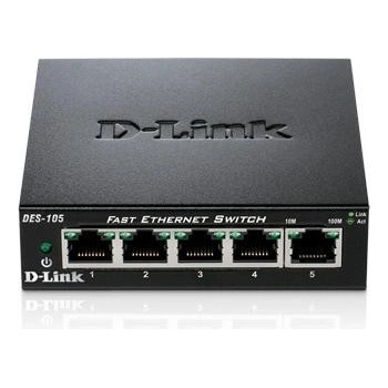 D-Link DES-105 5-port 10/100 Metal Housing Desktop Switch