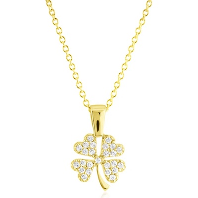 Gemmax Zlatý řetízek se čtyřlístkem GLSYB-37411-36261
