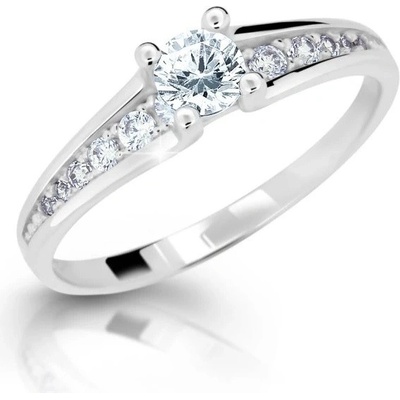 Cutie Diamonds Zásnubný prsteň z bieleho zlata s diamantmi DZ6822-2956 10 X 2