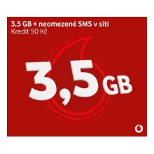 Vodafone SIM Předplacená karta 30 edice Datuj 3,5GB + 50 Kč kredit