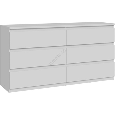 FORTE Комод с чекмеджета mao, бял (fr0041)