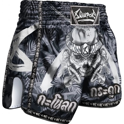 Muay Thai šortky 8 WEAPONS Bone Island black