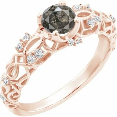 Eppi Vintage zásnubný prsteň so salt and pepper diamantom Chantal R45744