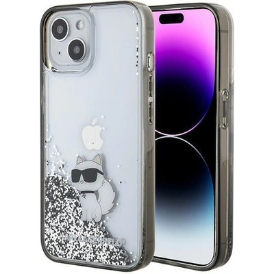 KARL LAGERFELD Кейс Karl Lagerfeld KLHCP15SLKCNSK за iPhone 15 6.1", прозрачен, твърд, Liquid Glitter Choupette (3666339164195)
