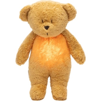 Moonie Мека играчка Moonie Organic 2.0 - Bear, с нощна лампа и успокояващи звуци, Honey (M-MHO2)
