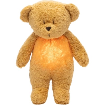 Moonie Мека играчка Moonie Organic 2.0 - Bear, с нощна лампа и успокояващи звуци, Honey (M-MHO2)