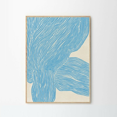 Moikka Plakát The Line - Blue by Rebecca Hein A4 (21x27cm)