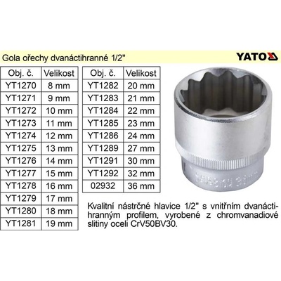 TRIUMF PROFESSIONAL Gola ořech dvanáctihran 36mm 1/2" na poloosy – Zbozi.Blesk.cz