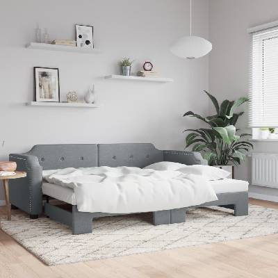 vidaXL Válenda s přistýlkou světle šedá textil