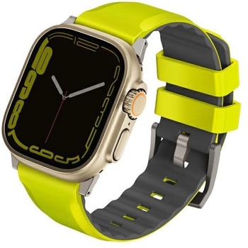 UNIQ Каишка Uniq Linus за Apple Watch Series 1/2/3/4/5/6/7/8/SE/SE2/Ultra 42/44/45/49mm, Lime Green (KXG0064666)