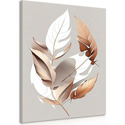 Obraz minimalistické měděné listy - 40x60