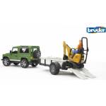 BRUDER Bruder 2593 land rover / Автомобил с ремарке и мини багер jcb (br 2593)