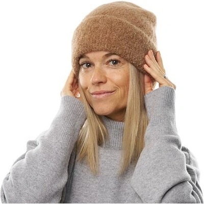 Vlnka Alpaka vlněná čepice s podšívkou merino Varella hnědá