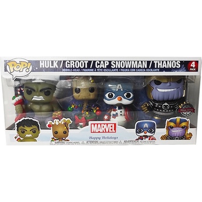 Funko POP! Marvel Holiday Hulk, Groot, Cap. Snowman a Thanos Marvel Holiday