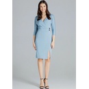 Příléhavé šaty s výstřihem L086 blue