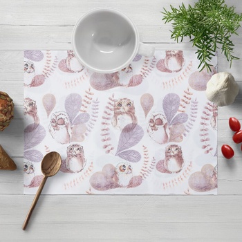 Biante Detské bavlna prestieranie Sandra SA-284 Hnedé sovy 30x40cm