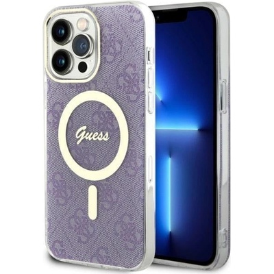 GUESS Кейс Guess GUHMP14XH4STU за iPhone 14 Pro Max 6.7", лилав / лилав, твърд, 4G MagSafe (3666339118259)