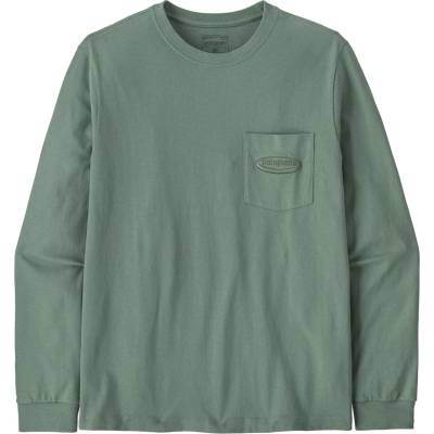 Patagonia Мъжка блуза с дълъг ръкав Patagonia L/S MW '95 Oval Logo Pocket Tee Longsleeve - Cover Green - размер XS (217-0790-0111)